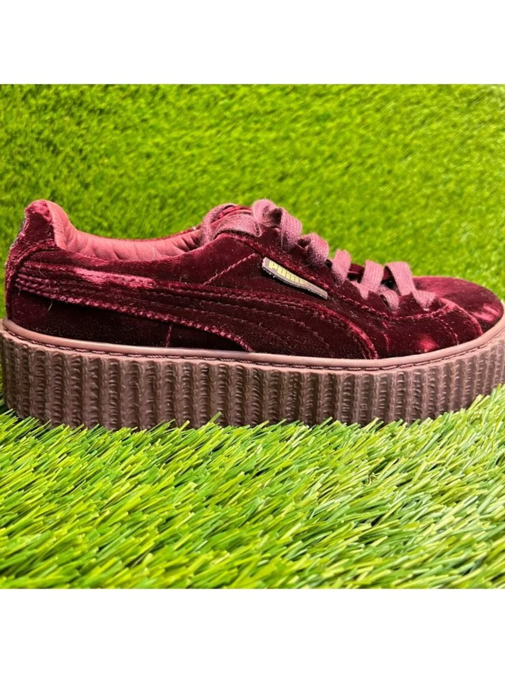 Puma Fenty x Velvet Creeper Womens Size 5.5 Burgundy Athletic Shoes Sneakers